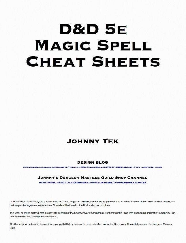 5e cleric spell sheet